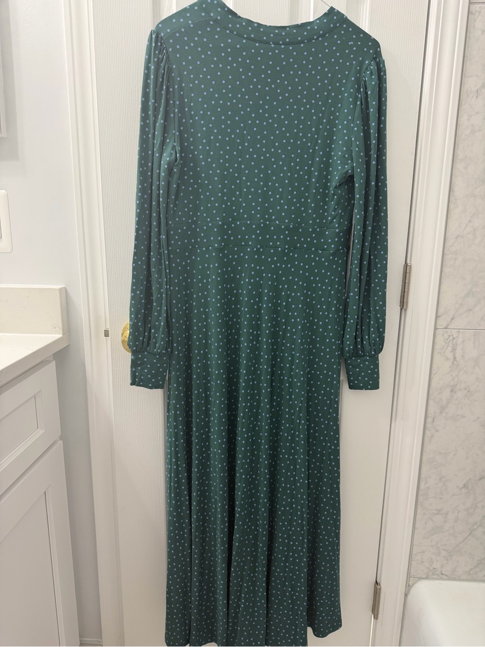 Boden long Sleeve Green V-Neck Midi Dress - Picture 4 of 6